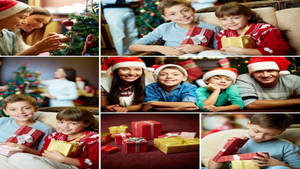 Tapeta la Kolagi ya Familia ya Krismasi