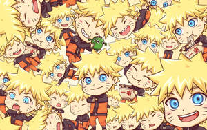Kolaji ya Nyuso za Naruto Chibi Wazuri — Naruto aesthetic Picha ya Ukuta