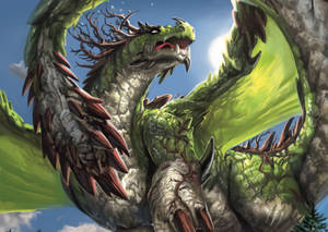 Kompyuta ya Paka ya Dragoni ya Kijani ya Japani — Ryuu wa PC Picha ya Ukuta