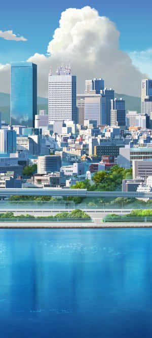 Picha za Anime City — OnePlus 11 Picha ya Ukuta