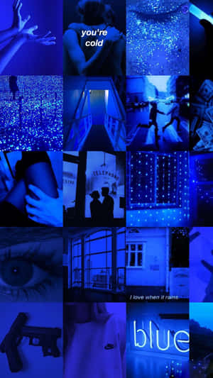 Mandhari ya Bluu Neon — Samawi wa neon Picha ya Ukuta