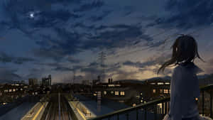 Picha za Anime City — Mji wa anime Picha ya Ukuta