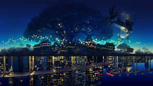Picha za Anime City — Mji wa anime Picha ya Ukuta