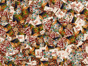 Laptop ya Krismasi Collage — Krismasi aesthetic Picha ya Ukuta