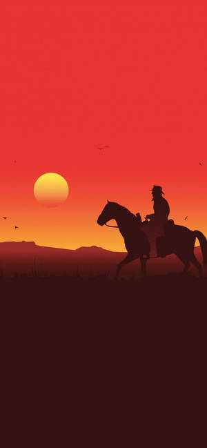 Farasi Red Dead Redemption 2 — iPhone 14 Pro Max Picha ya Ukuta