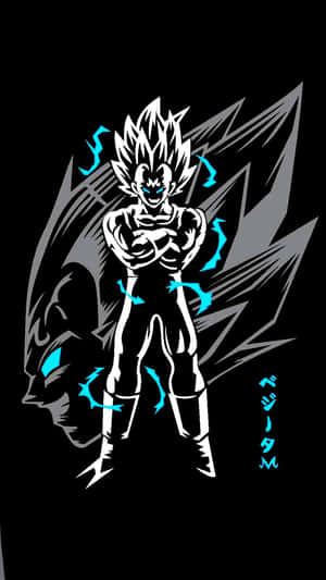 Vegeta Nyeusi na Nyeupe — Dragon ball z GIF Picha ya Ukuta
