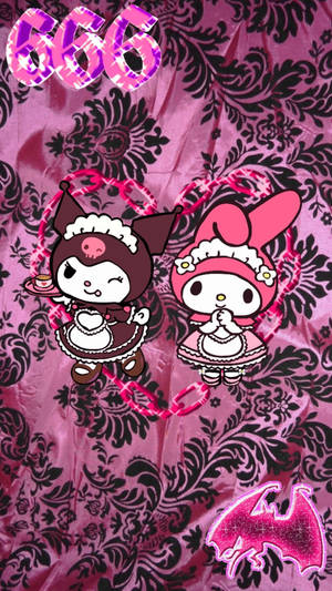 Kuromi na Melody Aesthetic ya Alt — Alt aesthetic Picha ya Ukuta
