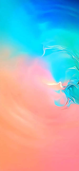 Sanaa ya maji ya rangi ya pink, bluu, na kijani kwa gradient ya S10 wallpaper. — iPhone 16e Picha ya Ukuta
