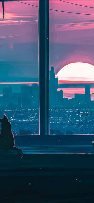 Anime Sunset Iphone — Vivo V80 Lite Picha ya Ukuta