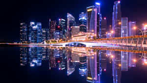 Neon City background — Mji wa neon Picha ya Ukuta