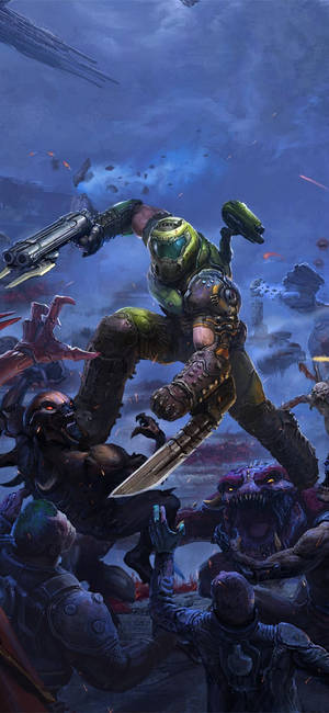 Michezo Doom — iPhone 14 Pro Max Picha ya Ukuta
