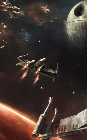 Kusimamia Sherehe na X-wing Fighter ya Kusisimua — Galaxy Tab S10+ Picha ya Ukuta