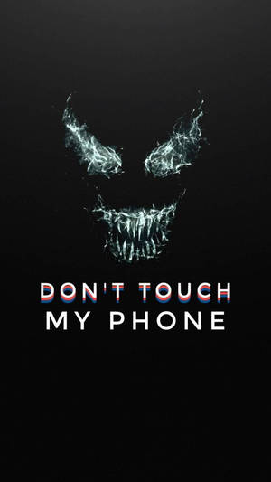 Marvel alien symbiote Venom logo lock screen black wallpaper.