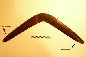 Labelled Wooden Boomerang wallpaper — 3:2 Picha ya Ukuta