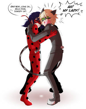 Ladybug na Cat Noir Busu povu la kalamu wallpaper