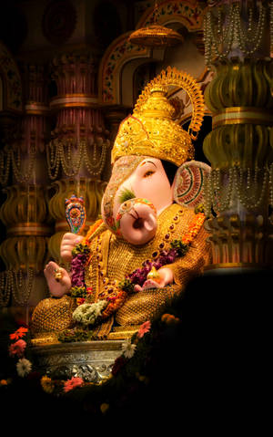 Lalbaugcha Raja Taji ya Dhahabu — Galaxy Tab Active5 Picha ya Ukuta