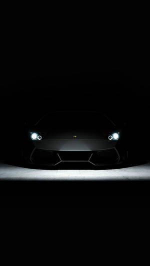 Lamborghini iPhone Musta Aesthetic Mwanga wa Mbele Mweupe — Magari mazuri Picha ya Ukuta