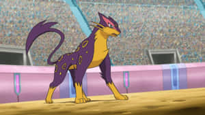 Liepard Katika Uwanja — Anime Picha ya Ukuta