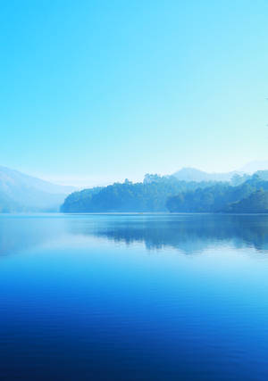 Light Blue Aesthetic Misty Mountains Wallpaper — Subuhi Picha ya Ukuta