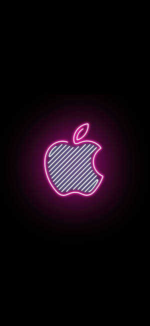 Logo ya iPhone ya Aesthetic ya Pink Neon — iPhone 14 Picha ya Ukuta