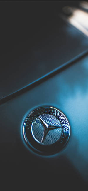 Logo ya Mercedes ya Bluu Mwili kwa iPhone X — iPhone 14 Pro Picha ya Ukuta