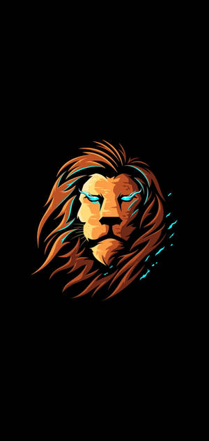 Logo ya Simba ya Neon ya Mchezo HD — Galaxy S24 FE Picha ya Ukuta