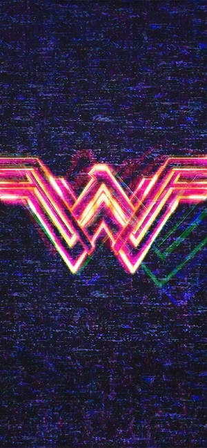 Kifuniko cha skrini cha logo ya Wonder Woman 1984 ya neon light — iPhone Air Picha ya Ukuta