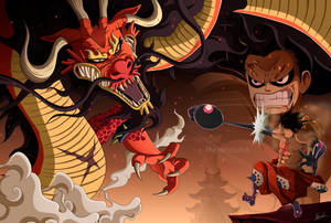 Luffy Gear 4 Dhidi Kaido wallpaper — Luffy gia 4 Picha ya Ukuta