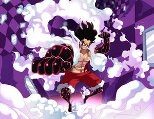 Luffy Gear 4 Mchanganyiko wa Rangi ya Upepo wallpaper — Luffy gia 4 Picha ya Ukuta