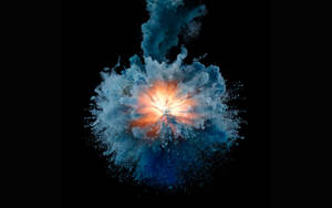 Exploding art with smoke for MacBook Pro wallpaper.