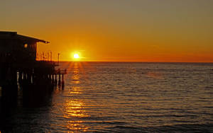 Picha ya mandhari ya machweo ya jua ya Los Angeles — Sunset Boulevard Picha ya Ukuta