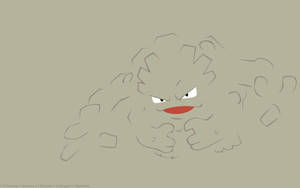 Mageuzi ya Geodude Mstari Rahisi wa Kijivu — Pokemon Picha ya Ukuta