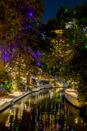Magical Holiday Lights Brighten Up San Antonio River Walk. — Xiaomi Pad 7S Pro 12.5 Picha ya Ukuta