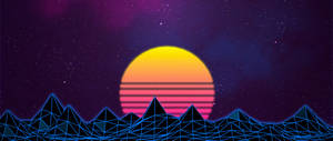 Retro Moon With Lines wallpaper.