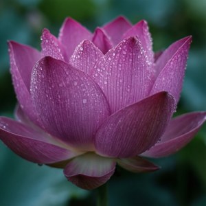 Makro upya wa lotus yenye shabnam, rangi za zambarau na pinki zenye kuvutia. — Maua ya Lotus Picha ya Ukuta