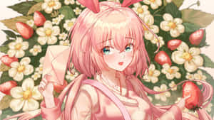 Picha za mandhari za anime za rangi ya waridi — Pink anime aesthetic Picha ya Ukuta