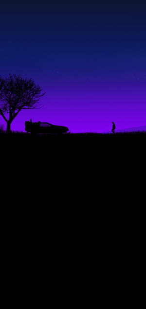 Mandhari ya Aesthetic ya Black And Purple — iPhone Air Picha ya Ukuta