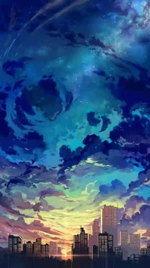 Mandhari ya Anime ya Kupendeza na Miti ya Sakura — Anime ya kupendeza Picha ya Ukuta