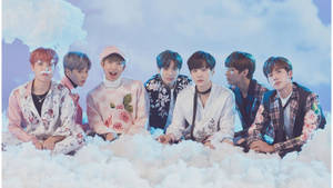 BTS Dawati kwenye Theluji Bandia — BTS dawati Picha ya Ukuta