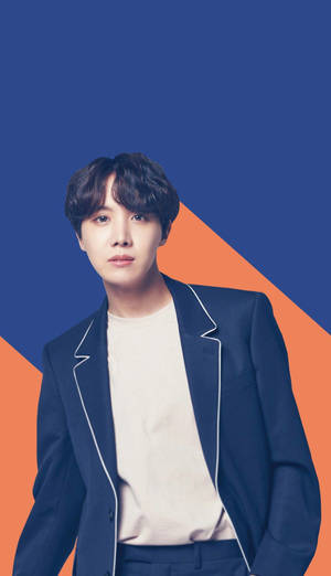 Mandhari ya Kupendeza ya BTS J-Hope ya Bluu na Machungwa — Mzuri bts Picha ya Ukuta