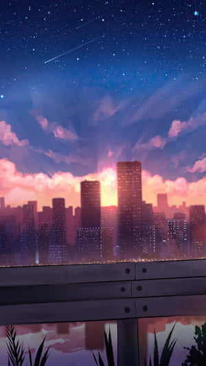 Picha za Mji wa Anime — Mji wa anime Picha ya Ukuta