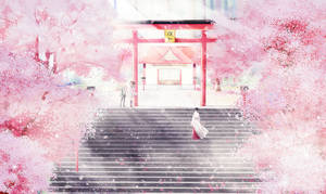 Mandhari ya Pinki ya Anime ya Hekalu la Noragami — Pink anime aesthetic Picha ya Ukuta