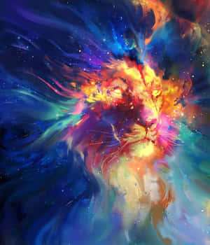 Mandhari ya Simba wa Galaxy — Galaksi simba Picha ya Ukuta