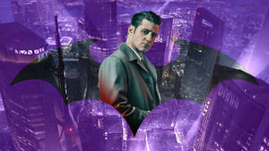 Mandhari ya zambarau 4K Gotham — Batman Picha ya Ukuta