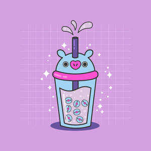 Mang Bt21 boba chai wallpaper — Pixel Watch 4 Picha ya Ukuta
