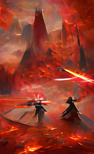 Maoni ya kusisimua ya mazingira ya Mustafar ya volkano — Nubia Flip2 Picha ya Ukuta