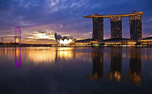 Mashua ya Mto Marina Bay wallpaper