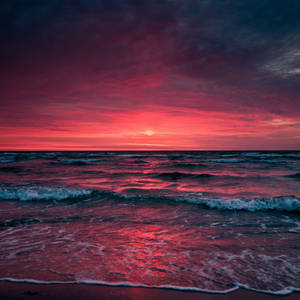 Mawimbi ya Sunset iPad Retina wallpaper