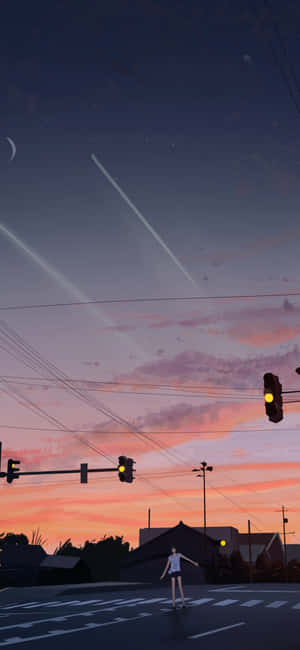 Anime Sunset Iphone — Motorola Edge 70 Max Picha ya Ukuta