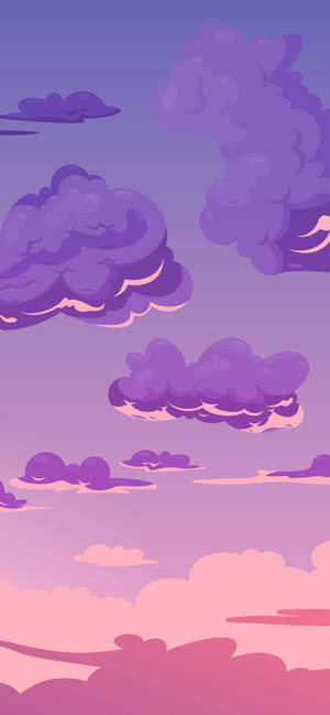 Mawingu ya rangi ya zambarau vector art iPhone 12 wallpaper — iPhone 12 Picha ya Ukuta